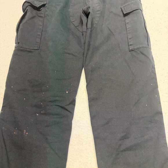 Empyre Pants Mens 28 Double Knee Cargo Pants Baggy Skater Black Y2K *FLAWED - Picture 11 of 16